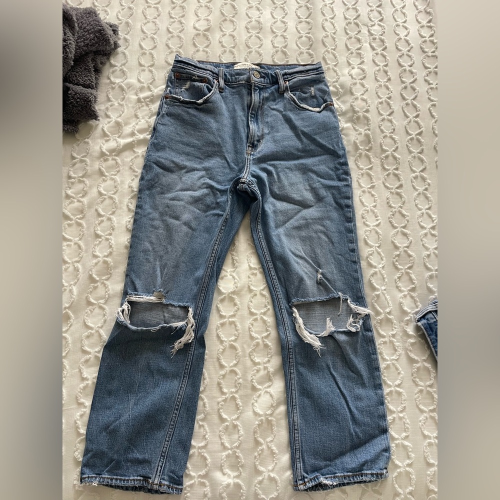 Classic Blue Distressed Women's Jeans